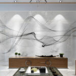 Wall murals Black and white image of a white background