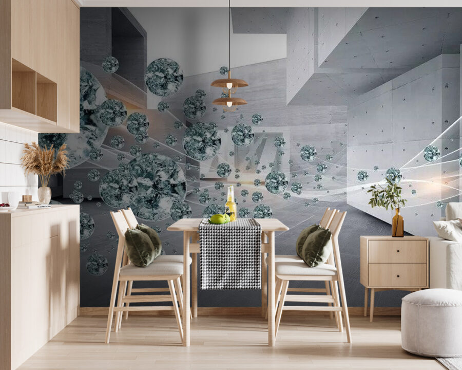 Large diamond cluster in a room