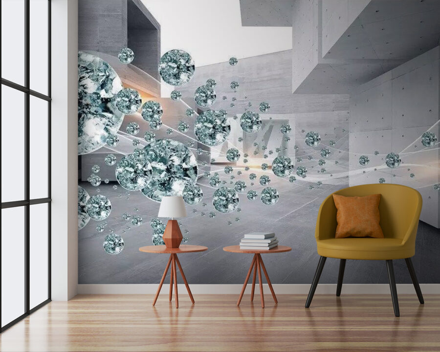 Large diamond cluster in a room