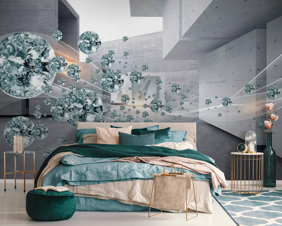 Large diamond cluster in a room