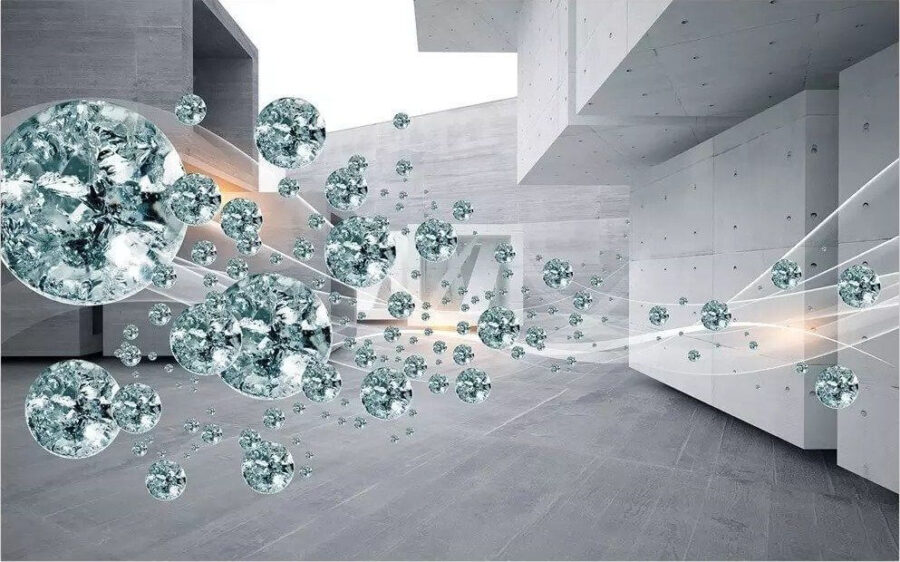Large diamond cluster in a room
