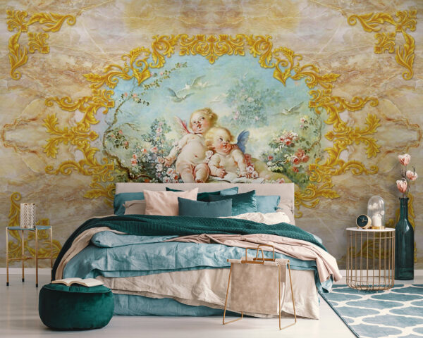 Painting of angels and flowers Painting of angels and flowers