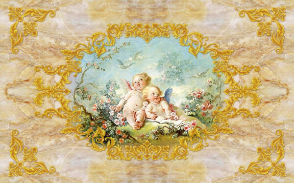 Painting of angels and flowers Painting of angels and flowers