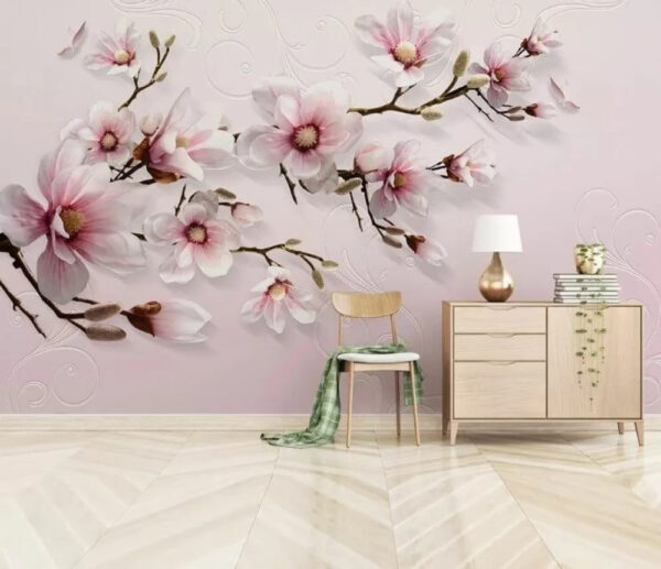 Delicate blossoms on soft pink backdrop Delicate blossoms on soft pink backdrop