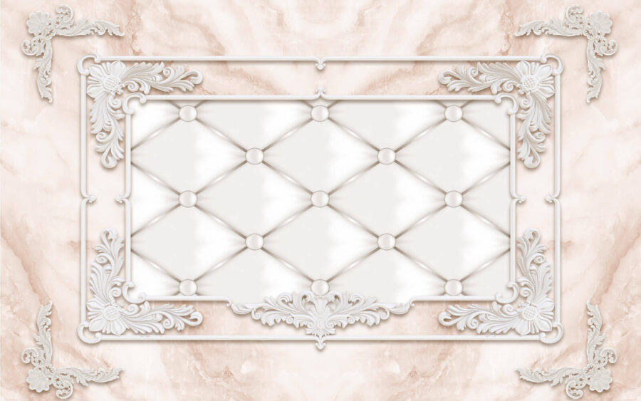 White frame with white buttons and dots