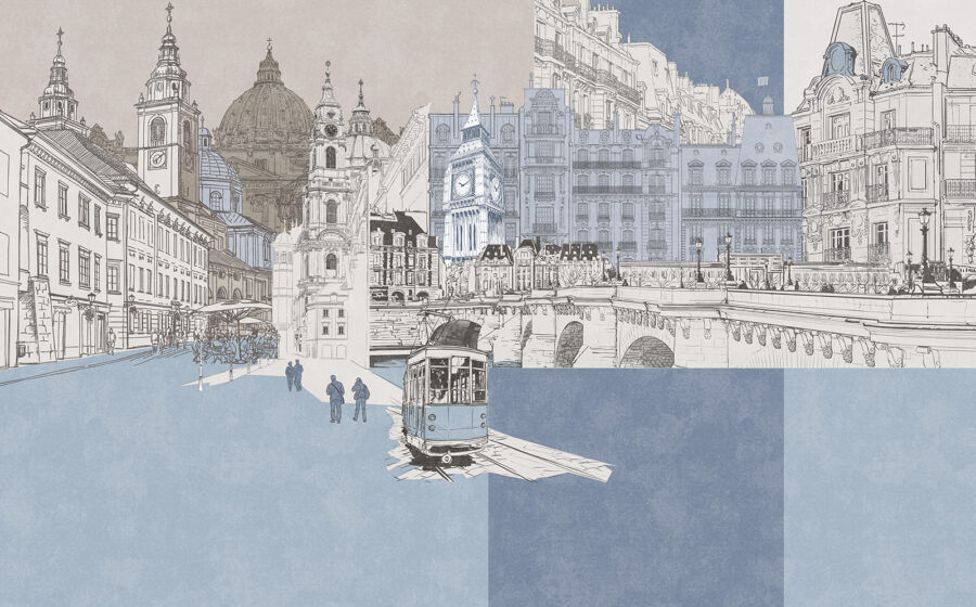 Drawing of a city