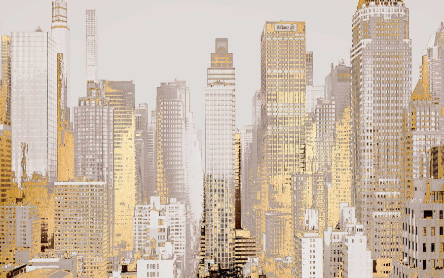 A city skyline with many tall buildings A city skyline with many tall buildings