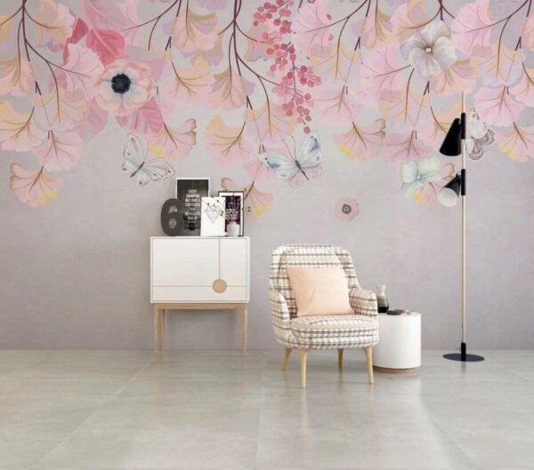 Painting of flowers and butterflies u44222pig1m 600x529 - Painting of flowers and butterflies