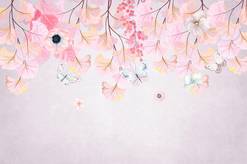 Painting of flowers and butterflies u44222p 1024x683 - Painting of flowers and butterflies