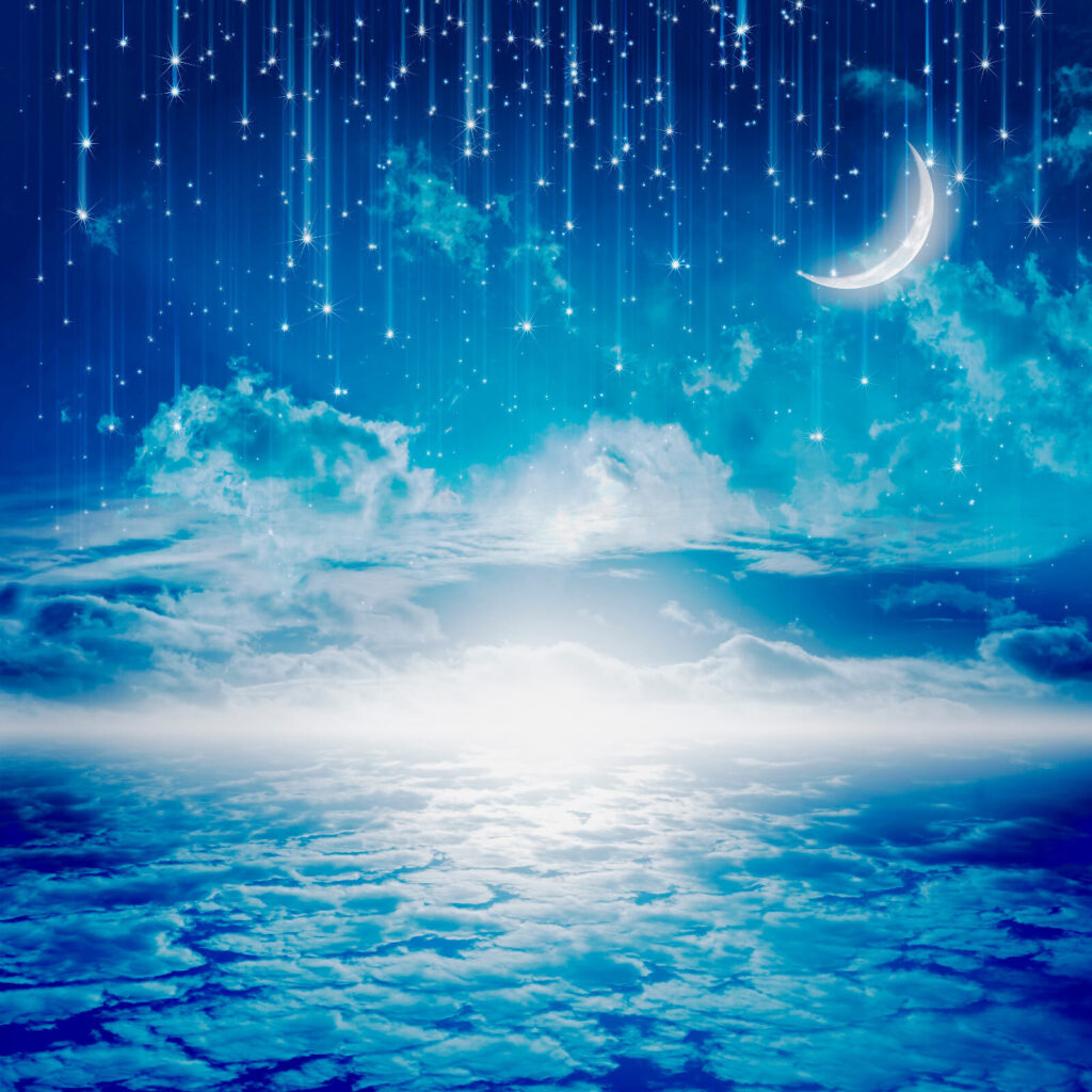 Moon and stars in the sky Moon and stars in the sky