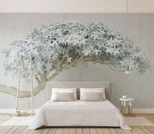 White tree with white leaves White tree with white leaves
