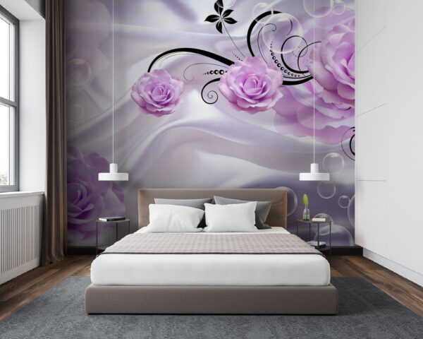 Purple flowers on a white cloth Purple flowers on a white cloth