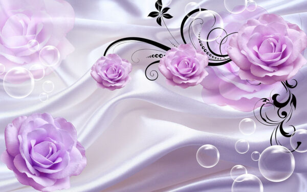 Purple flowers on a white cloth Purple flowers on a white cloth