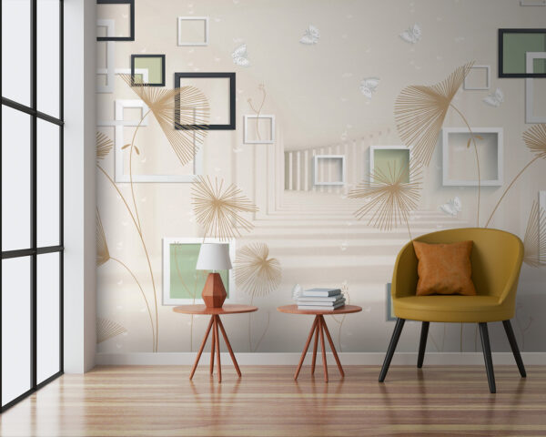 u40860pig3 600x480 - Wallpaper with white and brown flowers and butterflies - tegory