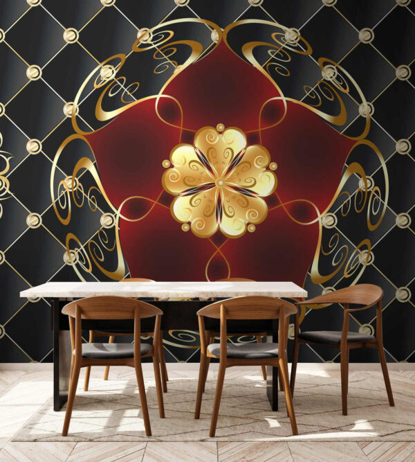 Elegant floral design on black background Elegant floral design on black background