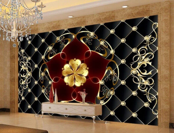 Elegant floral design on black background Elegant floral design on black background