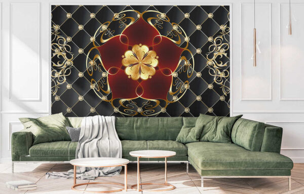 Elegant floral design on black background Elegant floral design on black background