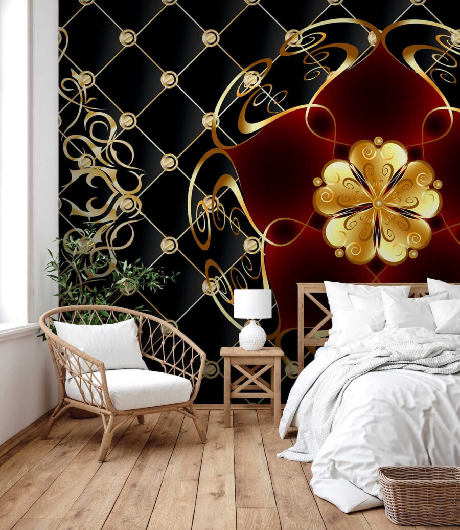 Elegant floral design on black background