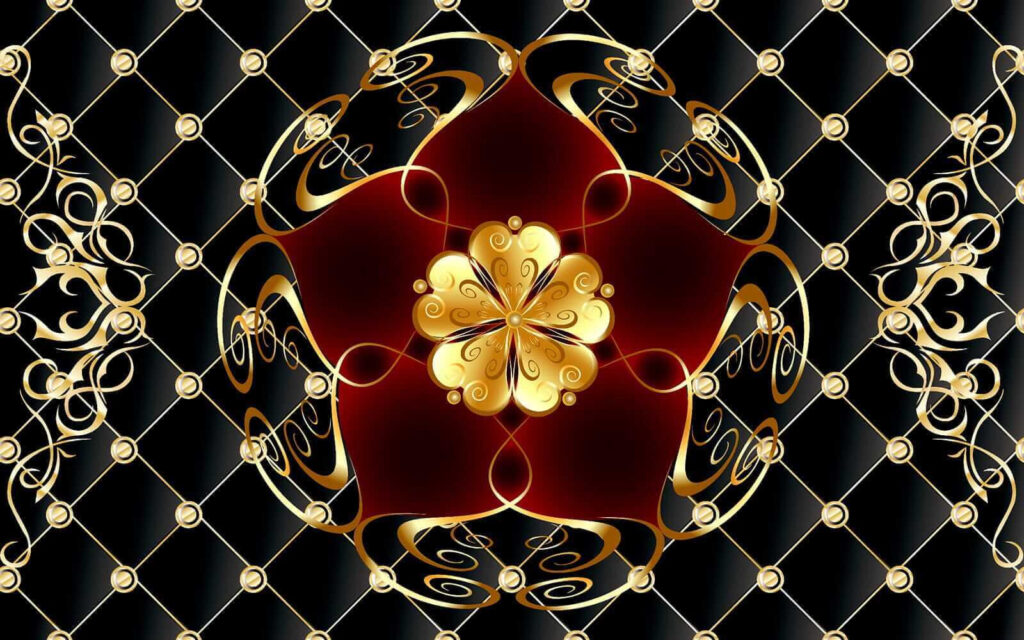 Elegant floral design on black background Elegant floral design on black background