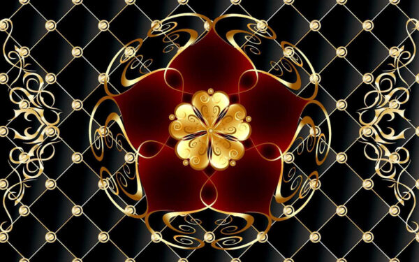Elegant floral design on black background Elegant floral design on black background