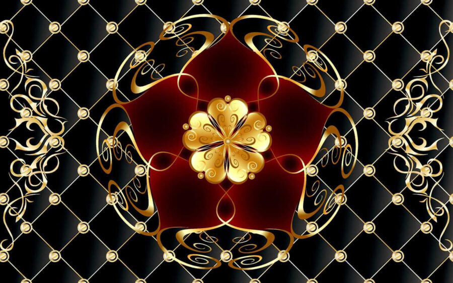 Elegant floral design on black background