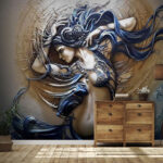 Wall murals Painting of a woman with long hair