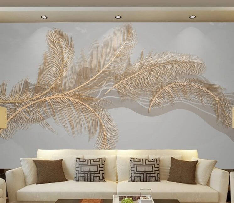 Elegant metallic feather illustration