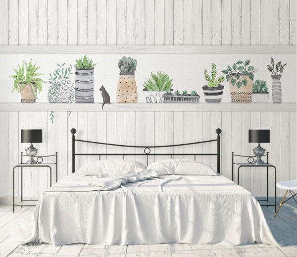 Row of potted plants Row of potted plants
