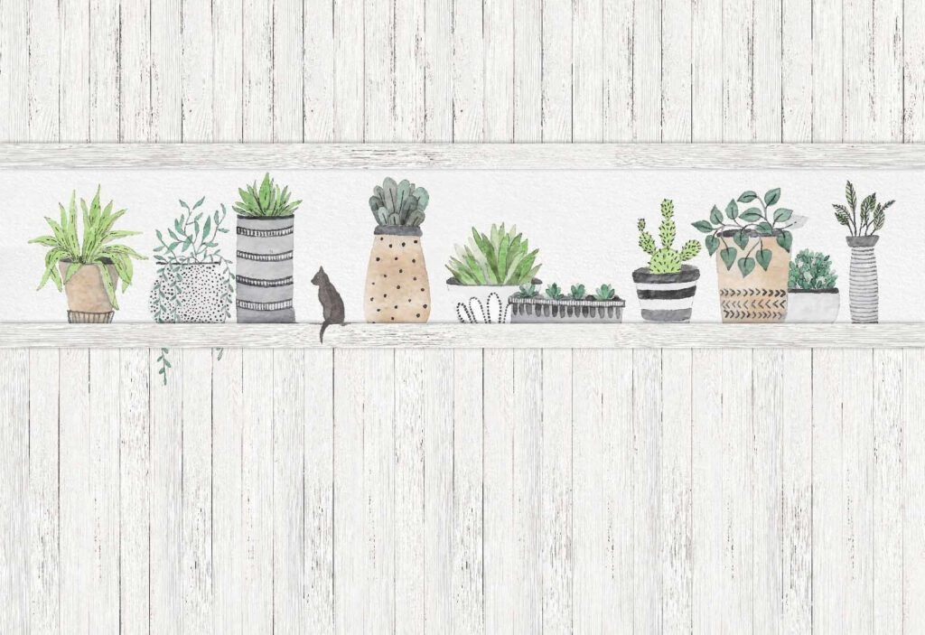 Row of potted plants Row of potted plants