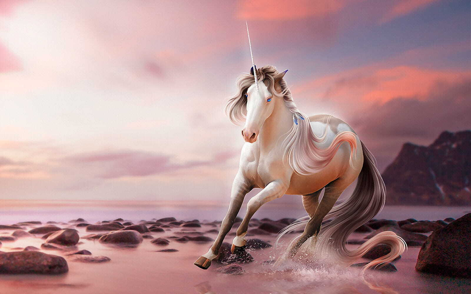 Unicorn running on water u38651p - Unicorn running on water