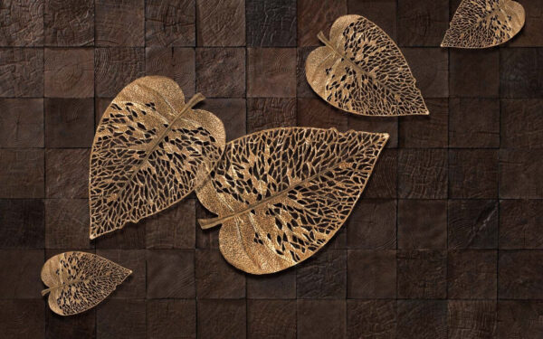 Textured leaves on a dark backdrop. Textured leaves on a dark backdrop.