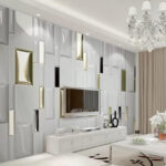 Wall murals Shimmering tiles in a geometric array