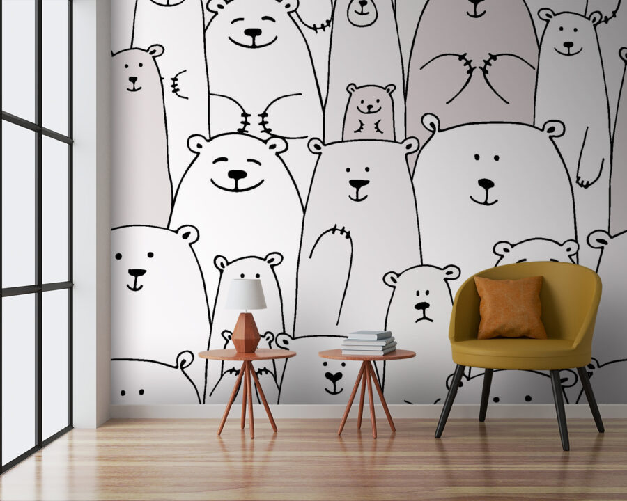 Wall murals Group of white bears