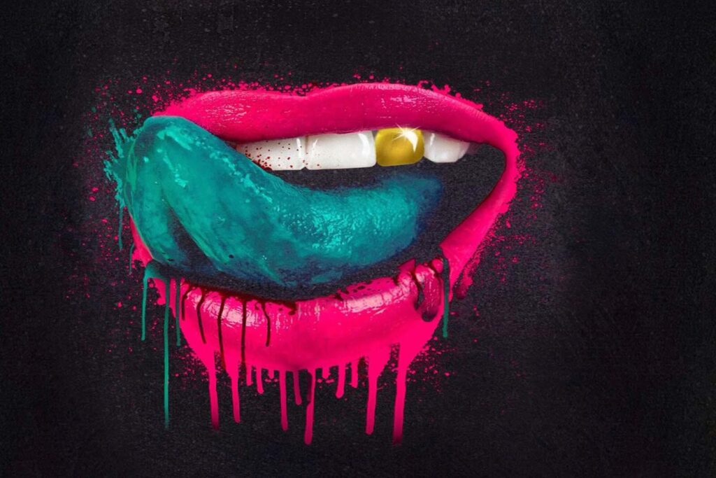 Vibrant colors in playful expression Vibrant colors in playful expression
