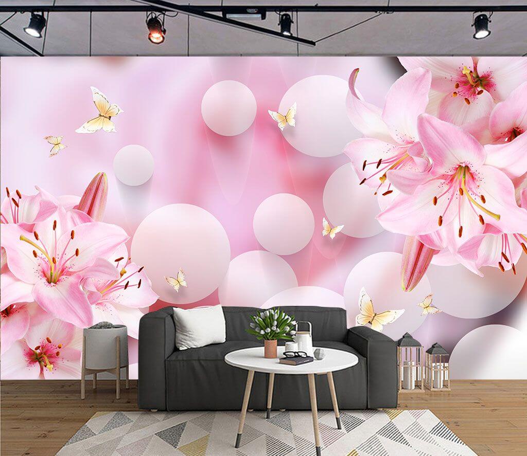 Pink flowers and butterflies u37477pig1m - Pink flowers and butterflies - tegory