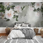 Wall murals Painting of flowers on a wall