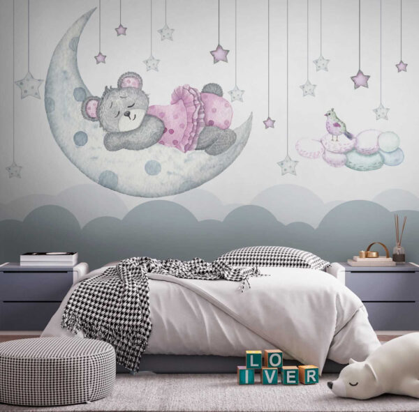 Teddy bear sleeping on the moon Teddy bear sleeping on the moon