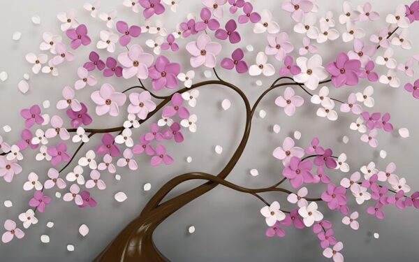 Tree with pink and white flowers Tree with pink and white flowers