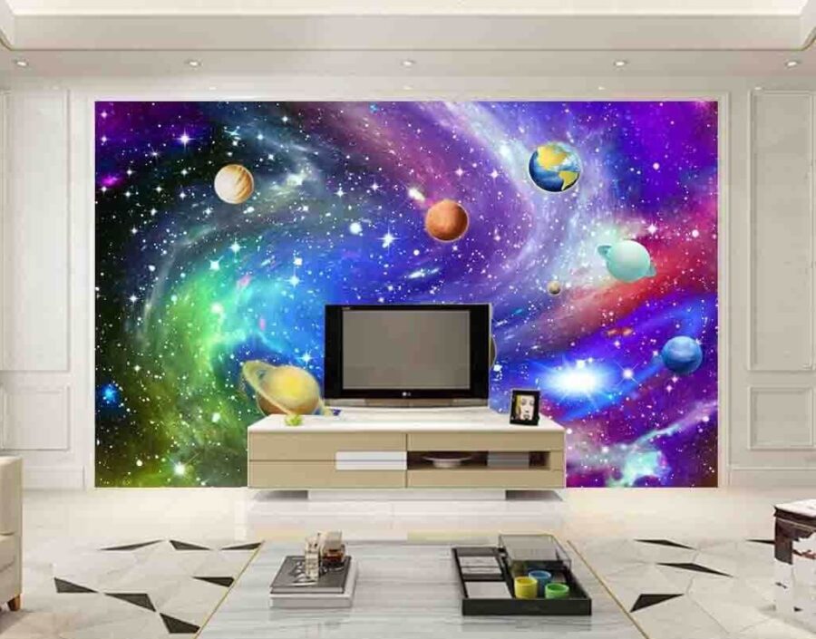 Planets in the sky with stars
