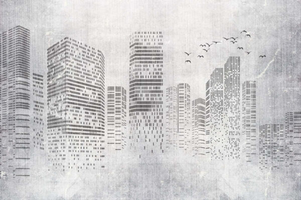 Greyscale image of a city Greyscale image of a city