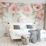 Wall murals Group of pink flowers