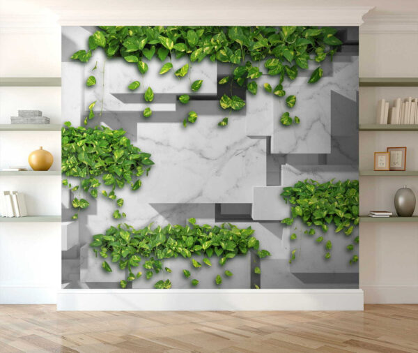 Wall with green leaves Wall with green leaves