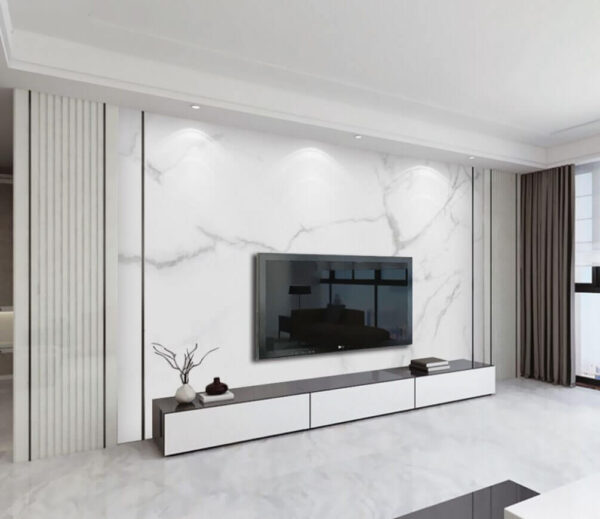 White marble surface with black veins White marble surface with black veins