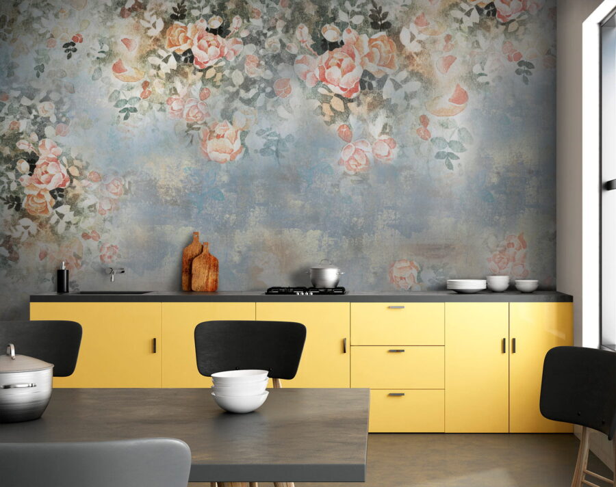 Painting of flowers and leaves
