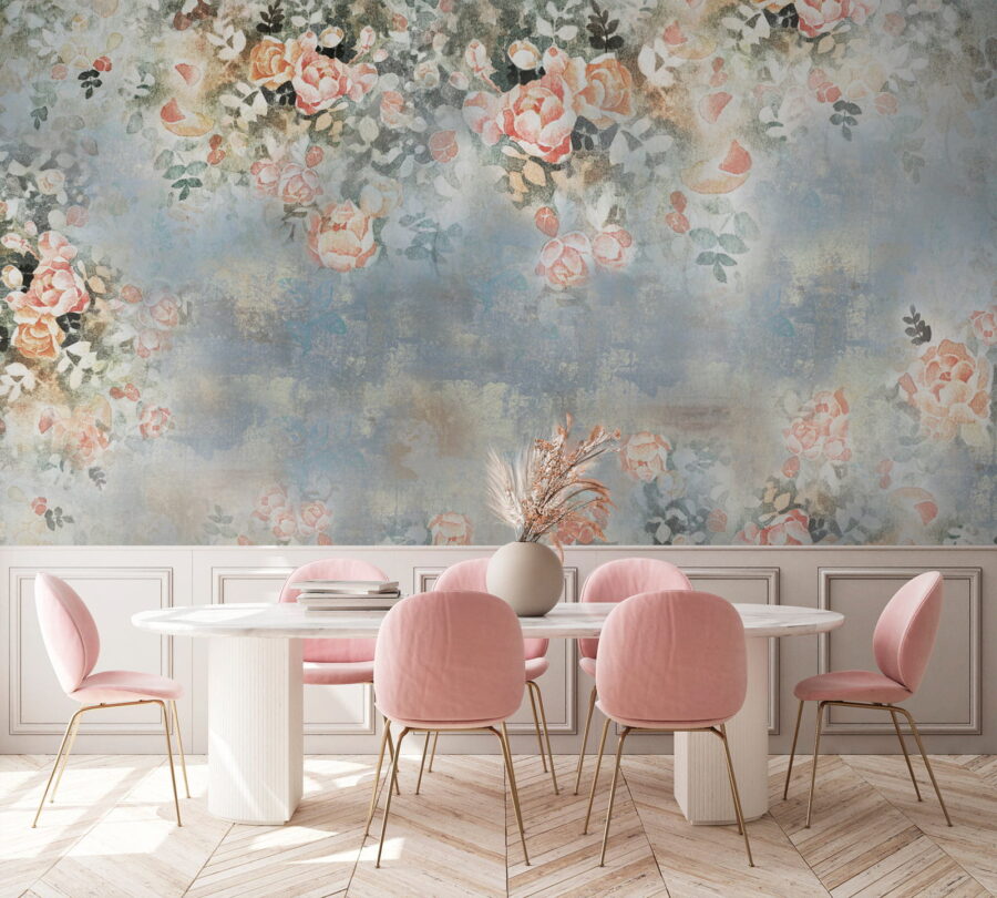 Painting of flowers and leaves