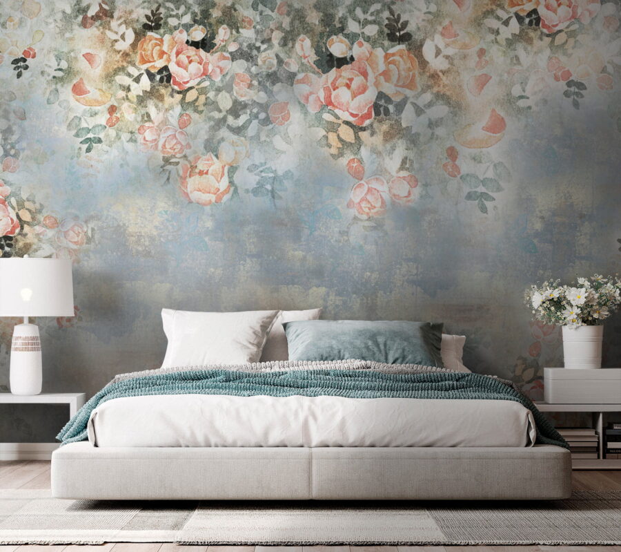 Painting of flowers and leaves