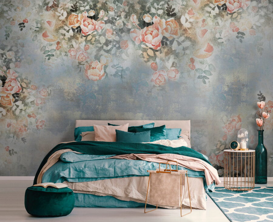 Painting of flowers and leaves