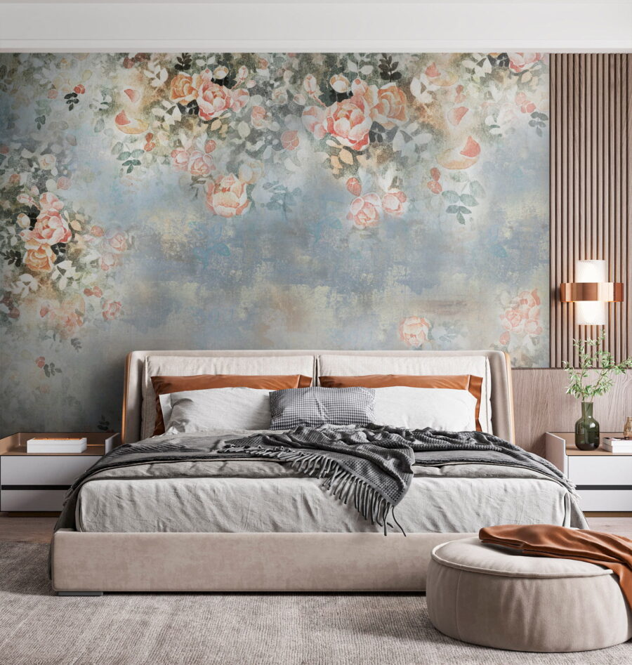 Painting of flowers and leaves