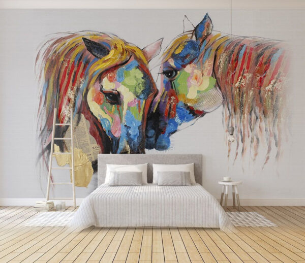 Painting of horses with colorful paint on them u33647pib1m 600x518 - Painting of horses with colorful paint on them