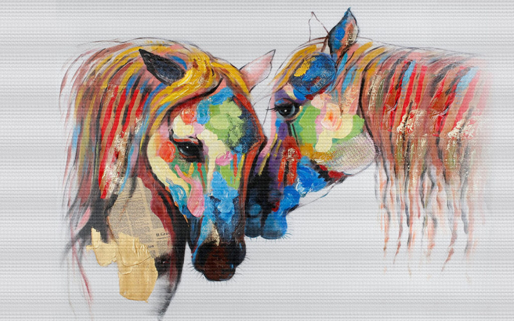 Painting of horses with colorful paint on them u33647p 1024x640 - Painting of horses with colorful paint on them